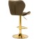 Barrier stool PORCH Metal/velor, gold/cappuccino 46x49x88 cm