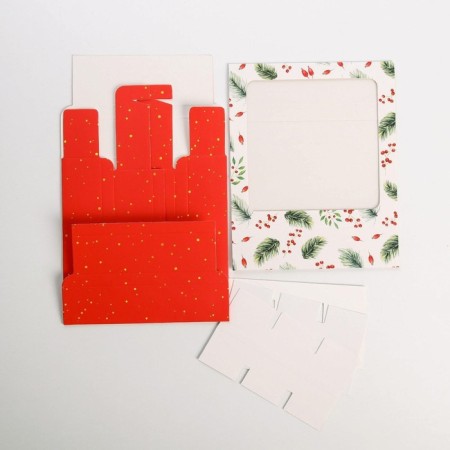 Box for 9 sweets with cells “Make a desire” 14.5 x 14.5 x 3.5 cm, New Year-5