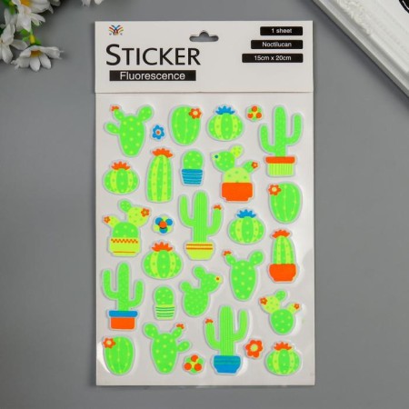 EVA sticker "Cacti/lamas" mix 25x14.5 cm-4
