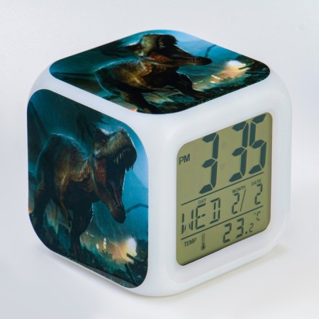 Clock - an alarm clock electronic "dinosaur" desktop, with backlight, 8 x 8 cm, aaa