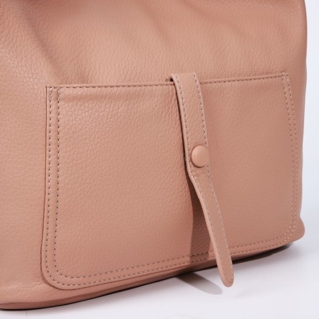 Luggage bag on lightning, 2 external pockets, pink color-3