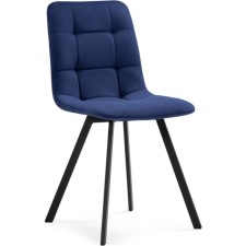 Stool on a metal frame chilli metal/velor, black/blue 43.5x50x87.5 cm