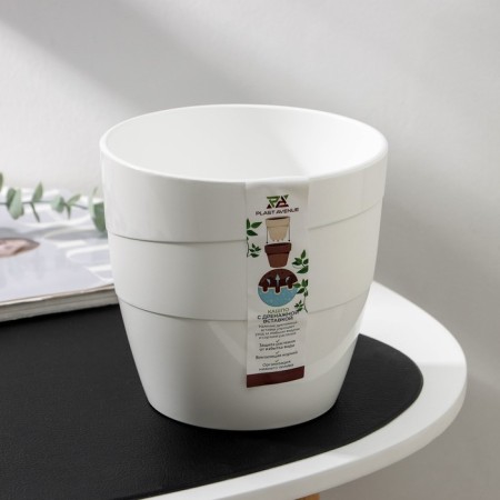 Kashpo for flowers with an insert "grace", 2 l, white color-4