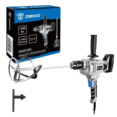 Construction mixer DEKO DKM1500, with a cartridge, speed adjustment, 1500 watts, 0-800 rpm