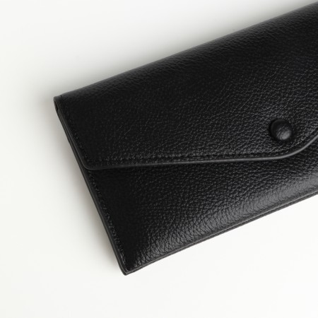 Women's wallet on the button, black color-2