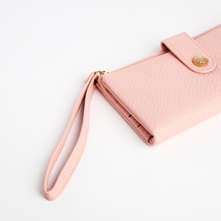 Women's wallet on the button, pink color-2