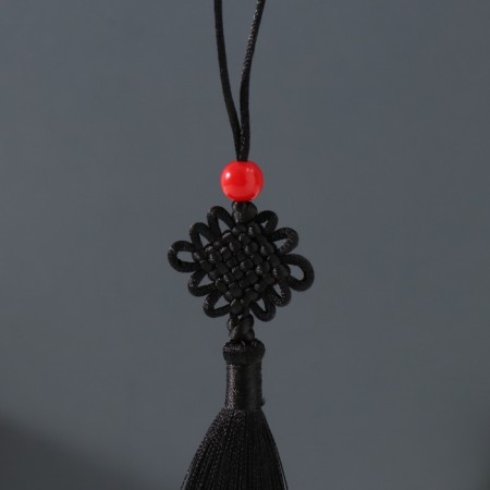 Suspension textiles, plastic "Knot of happiness and infinity" Black 8.5 cm-1