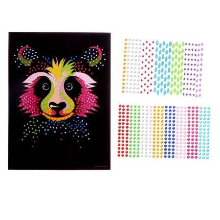 Mosaic with panda rhinestones. Set for creativity-2