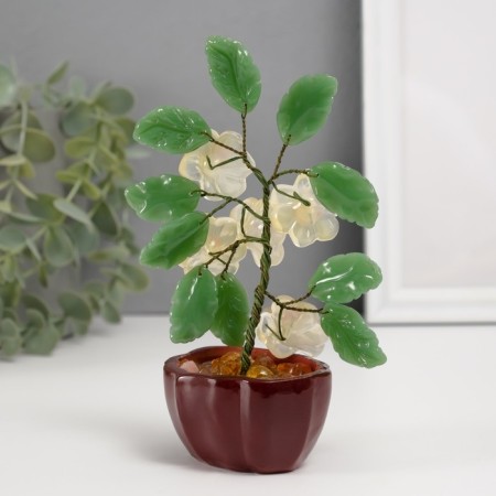 Bonsai Souvenir "Flower tree" yellow 5 flowers 7x5.2x13 cm-2