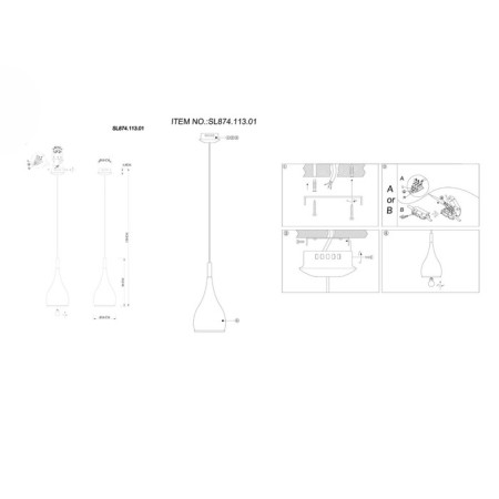 Suspension lamp ST LUCE. SL874.113.01. GoCce. 1x40 W, E27, 16x16x35 cm, chromium color-6