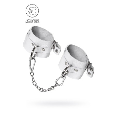Shackles of Pecado BDSM, soft with eyelets, genuine leather, white