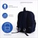 Baby backpack on lightning, 3 outer pockets, blue color