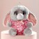 Soft toy "Bunny La Pu in the Cambinison with Crown", the color is gray, 20cm