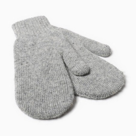 Two -layer woolen mittens, gray color, size m