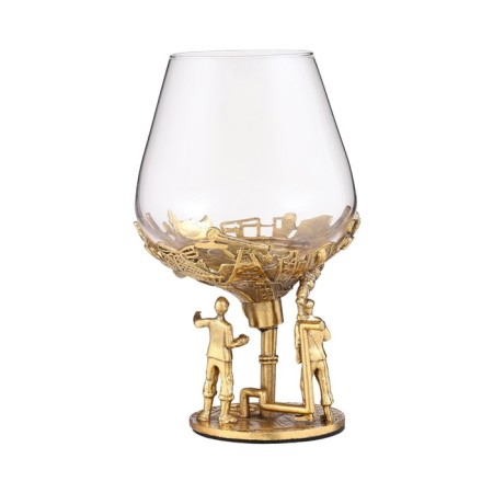 Cognac glass "Neftyanniki", gold-3
