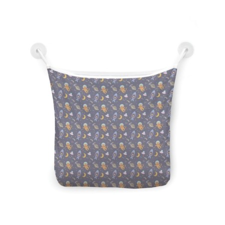 Organizer in a bath on suction cosmonauts, for storing toys and trifles, size 33x39 cm-2