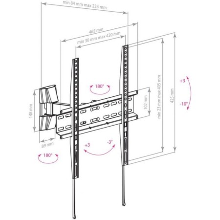 ARM Media LCD-413, up to 35 kg, 26-55 ", wall-mounted, turn and tilt, black-1