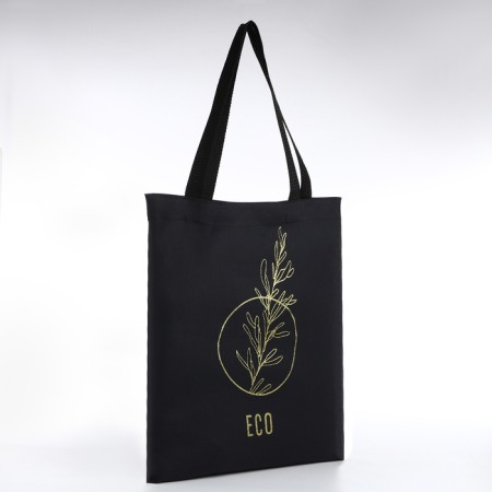 Bag Schoper "Eco", 35*0.5*40, print with sparkles, without lining, black-1