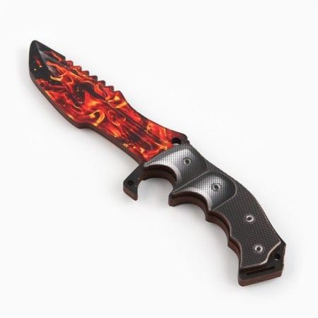 Souvenir wooden knife hunting "Skull Fire", 25 cm-4