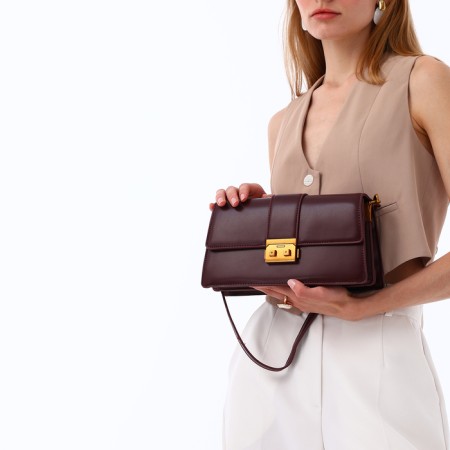 Female bag Textura, average size, brown color-10