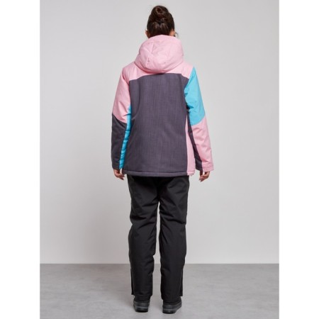 Ski costume female winter, size 52, pink color-3