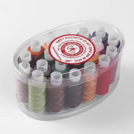 Set of threads 35ll, 200 m, 22 pcs, colorful color-1