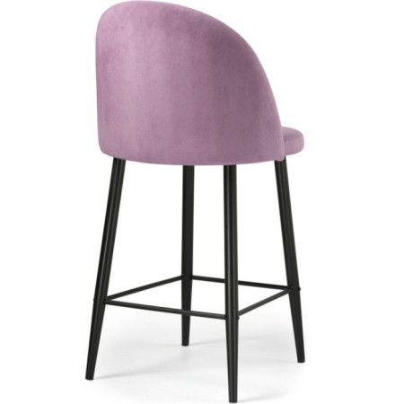 Metal amisore stool/velor, black/pink 48x53x95 cm-3