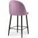 Metal amisore stool/velor, black/pink 48x53x95 cm