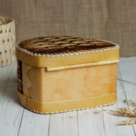 Batonnitsa "Whole wicker", on a hinge, 21 × 18.5 × 13 cm, birch bark-3