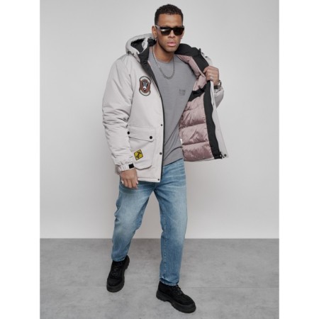 Male jacket, size 52, gray color-17