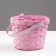 Wicker basket, d17 x 12 x 22 cm, pink, bamboo