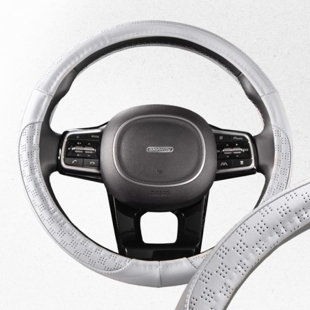 Leather braid, m gray Skyway, with perforated insert