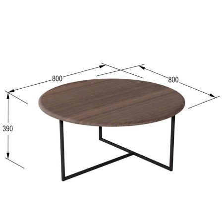 Journal table "Majore", 800 × 800 × 390 mm, MDF, acacia color-2