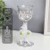 Glass candlestick, plastic on 1 candle "heartbeat" glass on the leg silver 14.5x6x6 cm