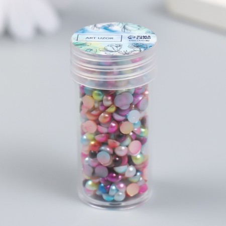 Decor "Semiobusins ​​and rhinestones. Multi -colored gradient" D = 4 mm 10 g 200 pcs 5x2.5 cm mix-4