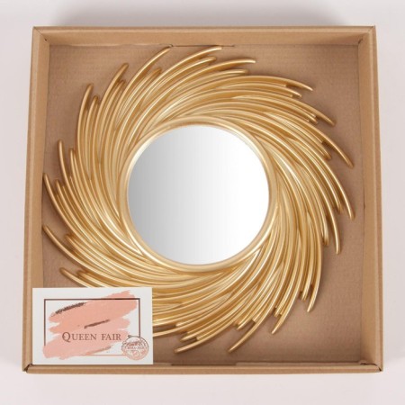 Wall mirror "sun", D mirror surface 11 cm, golden color-4
