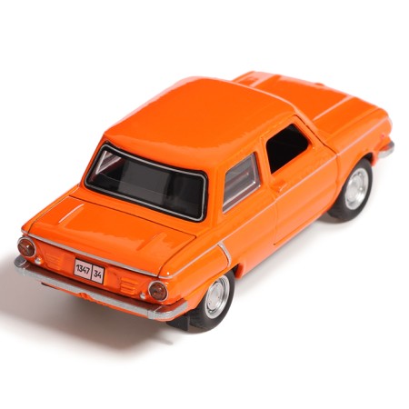 Metal machine "Zaporozhets", inertia, doors, trunk, 12 cm, orange opening-3
