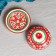 Maslenka Rishtan ceramics "Patterns", 13 cm, red