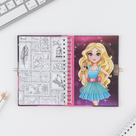 Questionnaire on a lock, in a solid cover A6, 40 sheets of "Questionnaire of a cool girl and her friends"-18