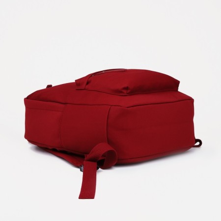 Youth backpack from textiles, 4 pockets, burgundy color-4