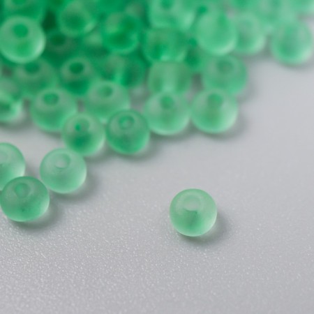Glass 8/0 "Matte translucent. Green grass" 10 grams
