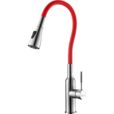 LEMARK LM5082S-RED kitchen mixer, single-leaf, flexible spout, 2 functions, red