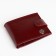 Men's purse on the button, Textura, a map for cards, coins, burgundy color