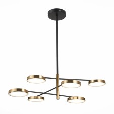Светильник подвесной St Luce. SL1605.413.06. Farone. 6х7,5 Вт, LED, 3000K, 3600 Lm, 82х82 см, цвет чёрный