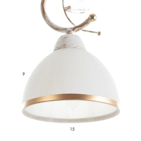 Lamp Bayerlux 59301/1 E27 40W white with a golden patina 15.5x15x32 cm-4