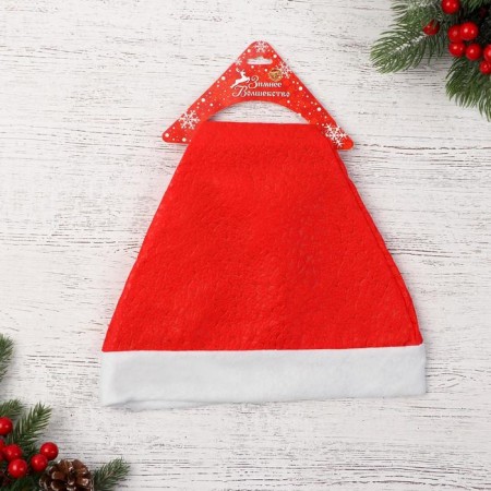 New Year's cap "Red in specking" 28x38 cm, red-2