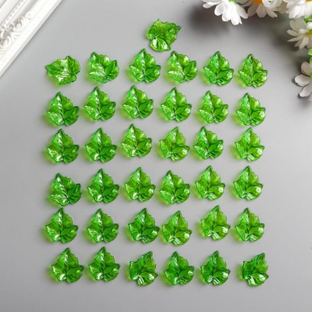 Decor for creativity plastic "Maple leaf" set 40 pcs 2.2x2.2 cm