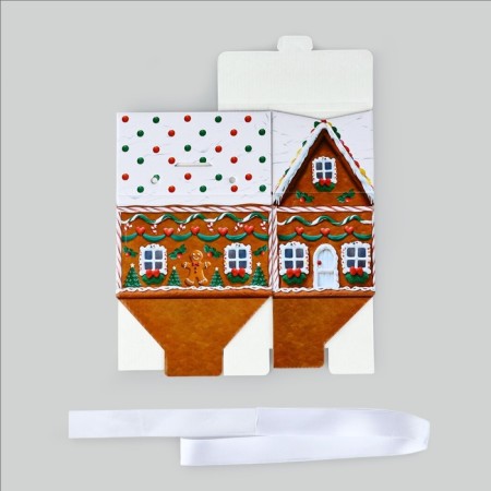 Box a gift New Year's folding "gingerbread house", 15 x 18 x 10 cm, New Year-7