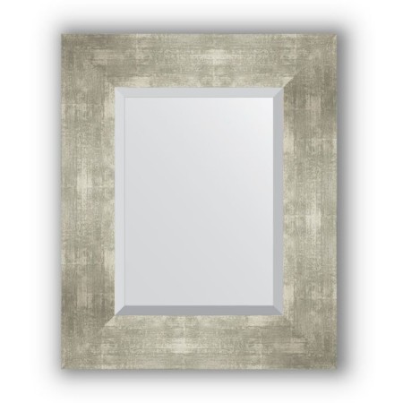 Mirror with fatset in the baguette frame - aluminum 90 mm, 46 x 56 cm, evoForm