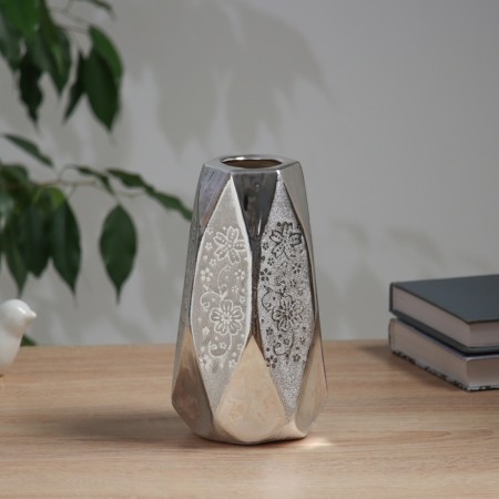 VAZA Ceramics Table "Gael" City, D-4CM 17x8 cm, silver